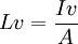 Lv = \frac{Iv}{A}\,